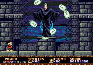 une photo d'Ã©cran de Castle of Illusion sur Sega Megadrive